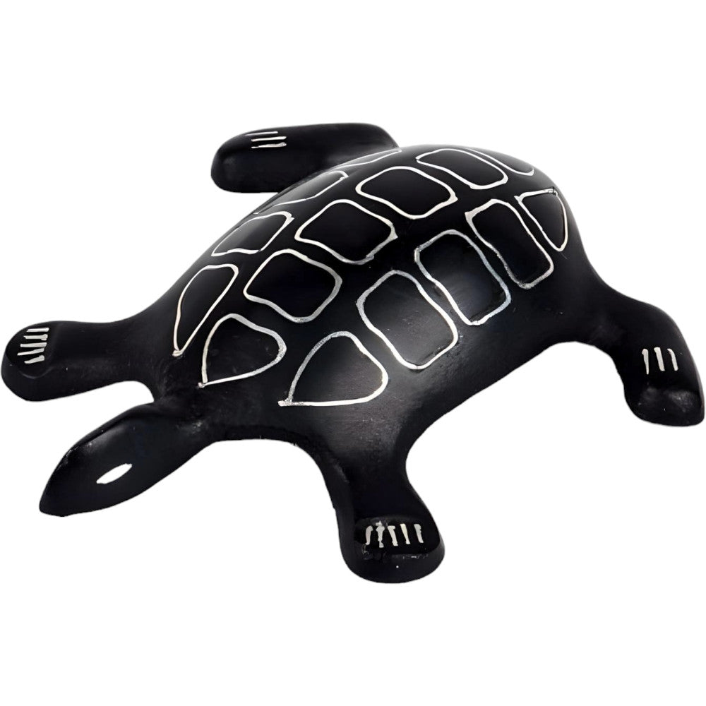 Black Metal Bidri Art Work Tortoise Paper Weight Decorative Showpiece
