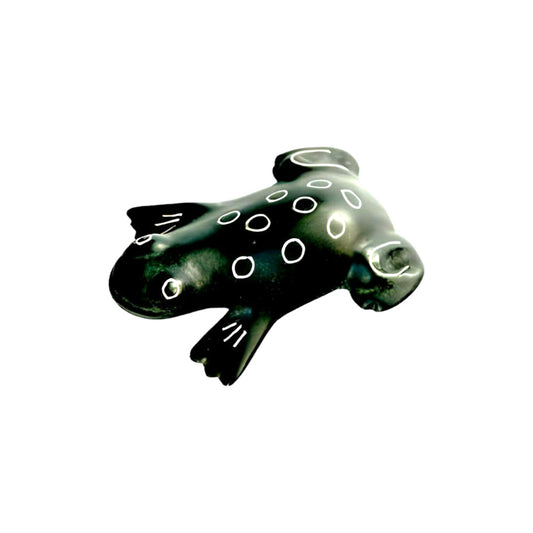 Hand Crafted Bidriware Black Metal Decorative Frog Showpiece