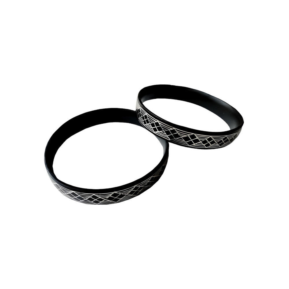 Handcrafted Bidriware Pure Silver Inlay Rhombus Kada for Women