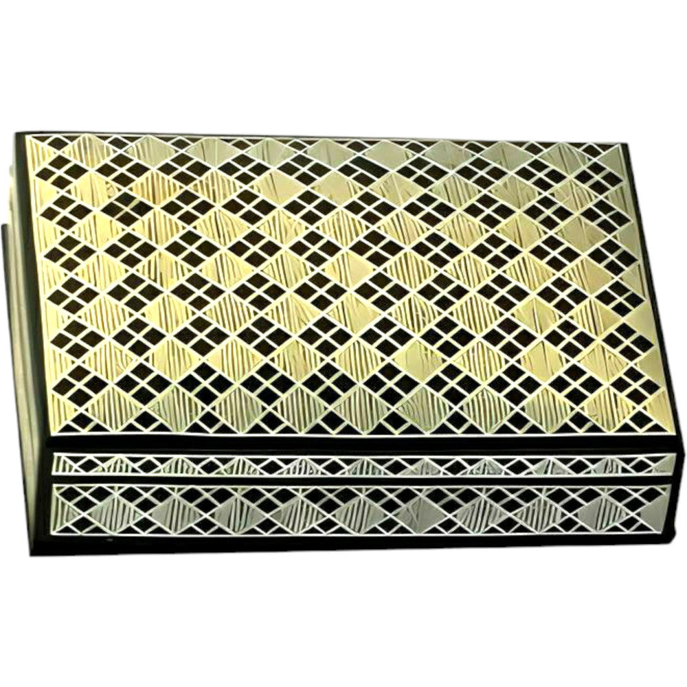 Karnataka Bidriware Art Work Handcrafted Silver Inlay Jewellery Box