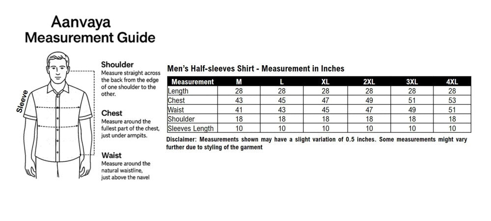 Akola Block Printed Cotton Men's Half Sleeves Shirt - Off White