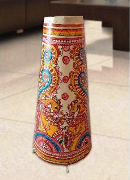 Andhra Pradesh Leather Puppetry Peacock Design Decorative Showpiece Lamp