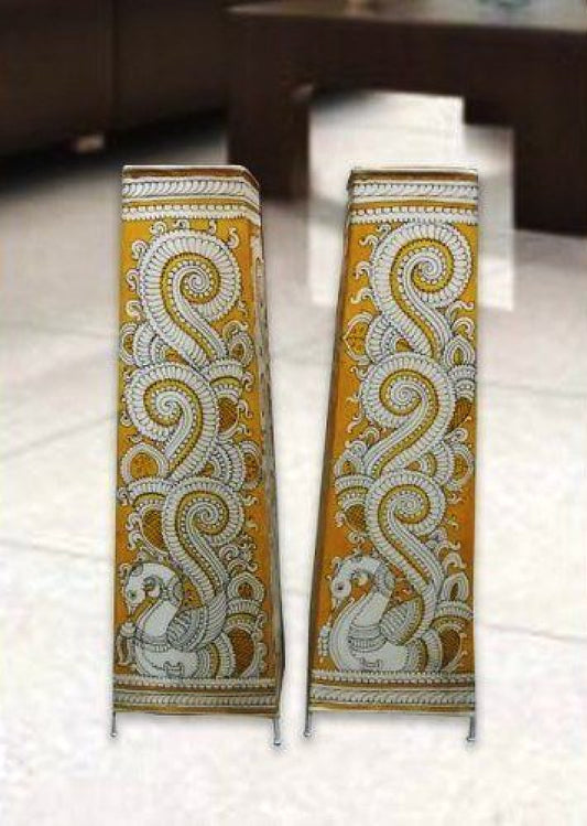 Andhra Pradesh Leather Puppetry Designer Decorative Showpiece Lamp (Set of 2)