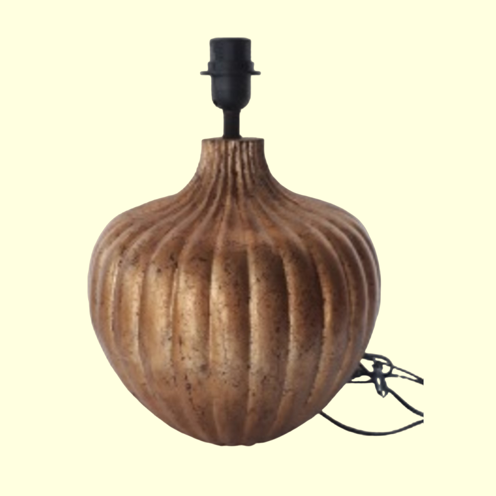 Antique Golden Wooden Garden Lamp Without Shade