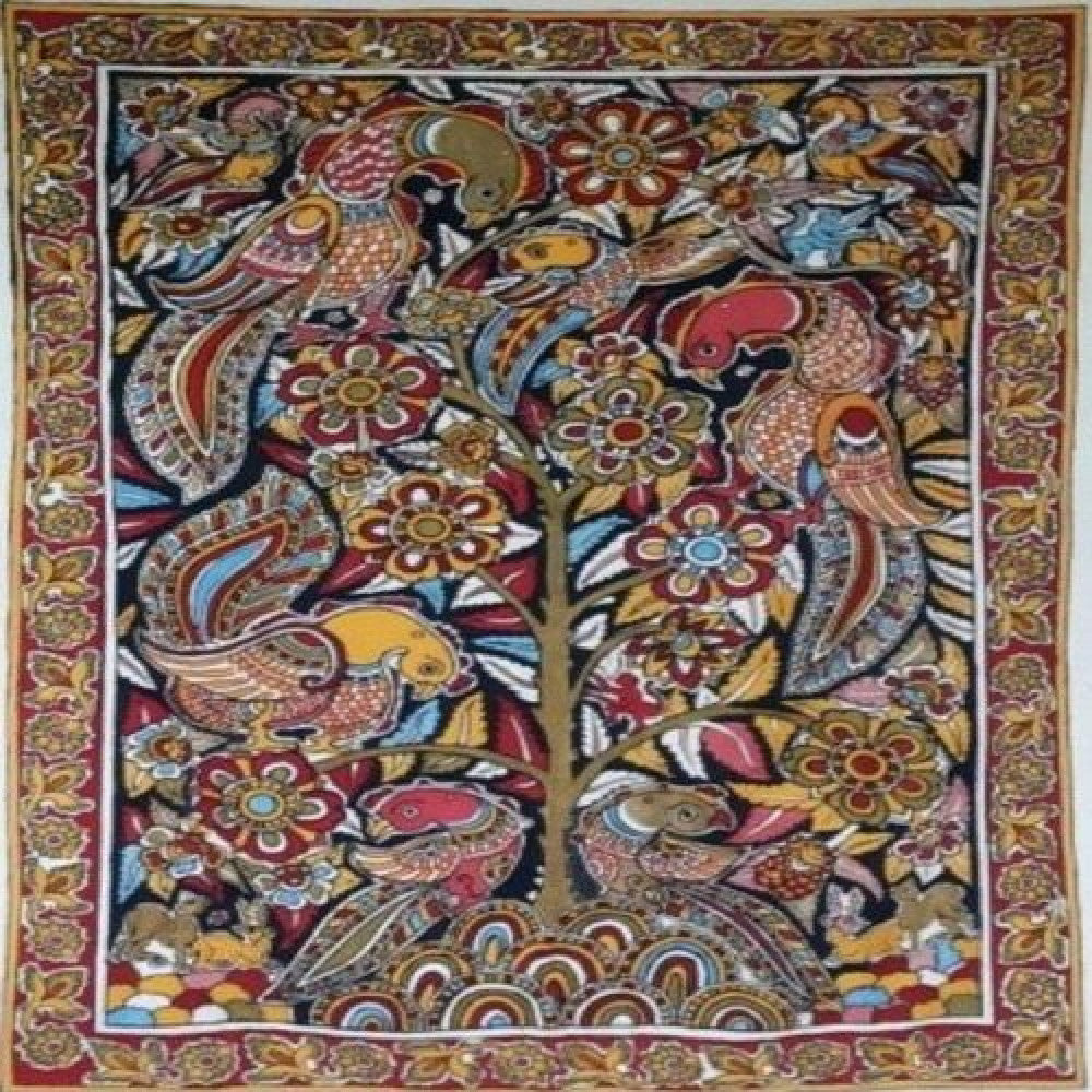 Authentic Peacock Themed Karuppur Kalamkari Paintings