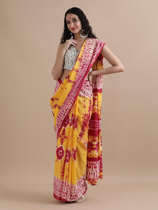 Bagru Block Print Cotton mulmul Saree Style 162
