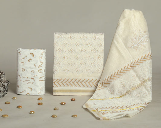 Bagru Hand Block Chanderi Silk Dress material Style 19