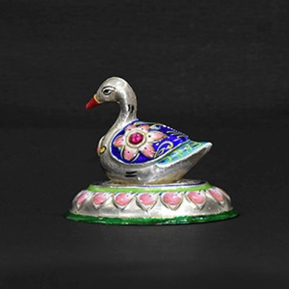 Banaras Gulabi Meenakari Craft Silver Duck