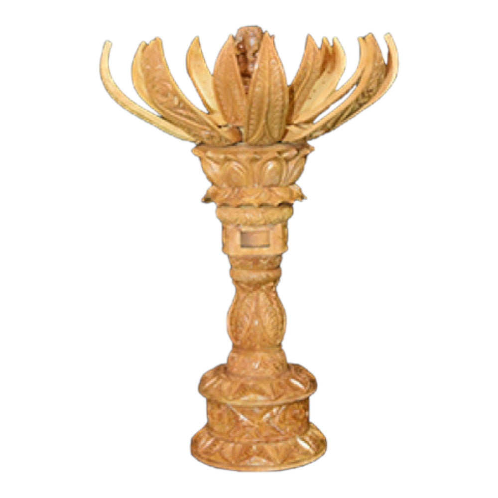 Banaras Wood Carving Handcrafted Ganesha With Lotus Flower