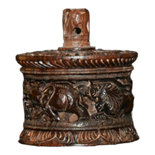 Banaras Wood Carving Blackwood Powder Box
