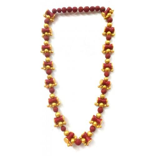 Unisex Bankura Panchmura Terracotta Craft Shiv Damru Clay Mala