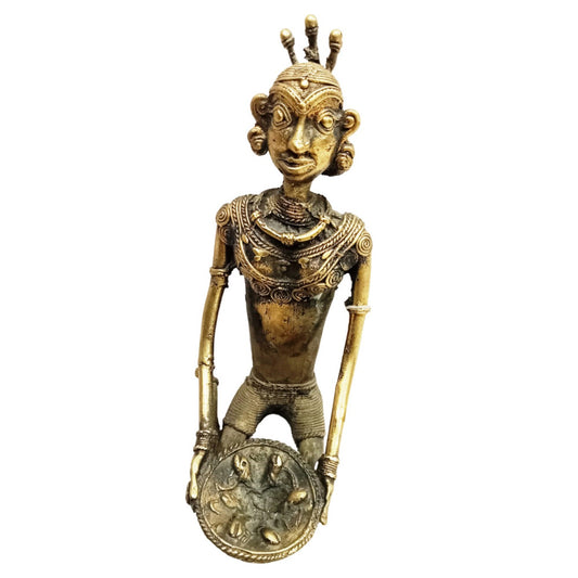 Bastar Male Metal Tribe Holding a Meal Plate