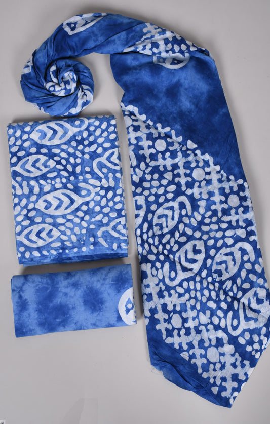 Beautiful Bagru Hand Block Printed Cotton Suit Material With Cotton Dupatta Style 15