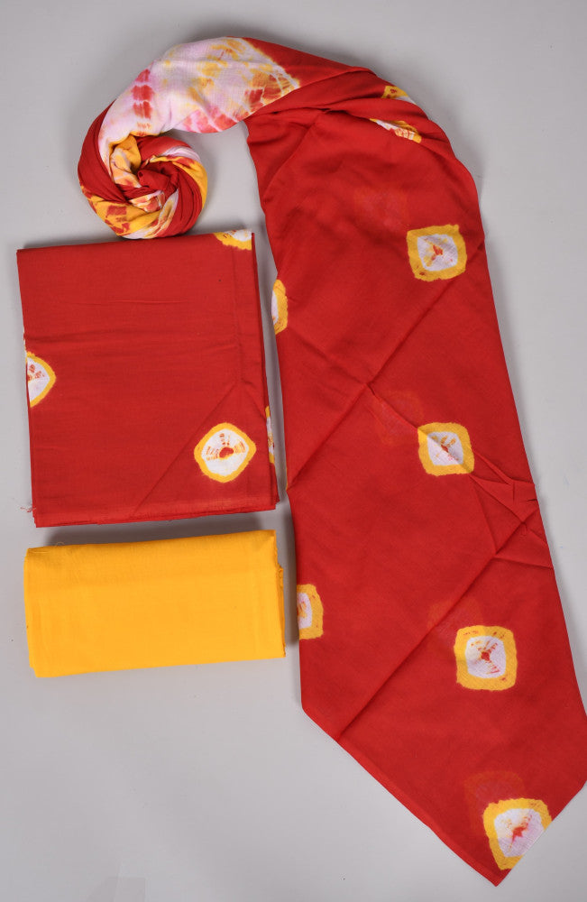 Beautiful Bagru Hand Block Printed Cotton Suit Material With Cotton Dupatta Style 47