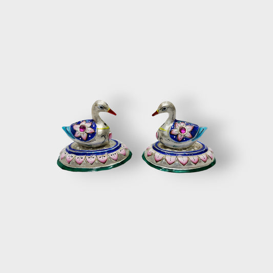 Beautiful Ducks Gulabi Meenakari Art