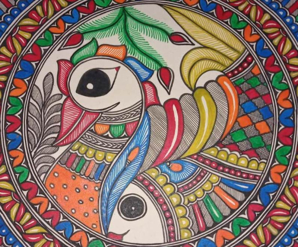 Beautiful Fish Madhubani Art