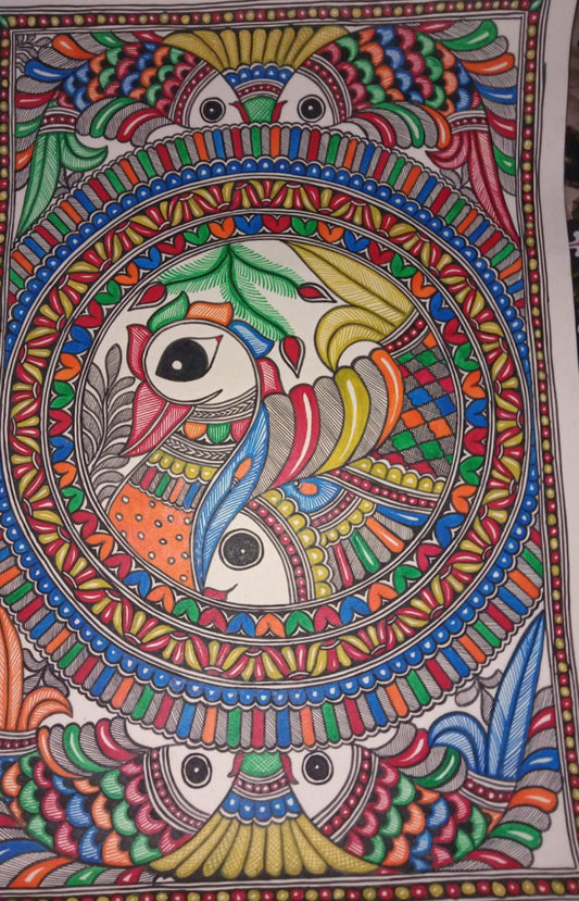 Beautiful Fish Madhubani Art
