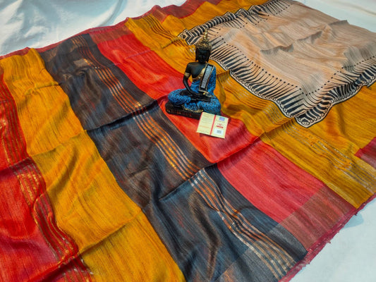 Beautiful Kosa Silk Saree Style 17