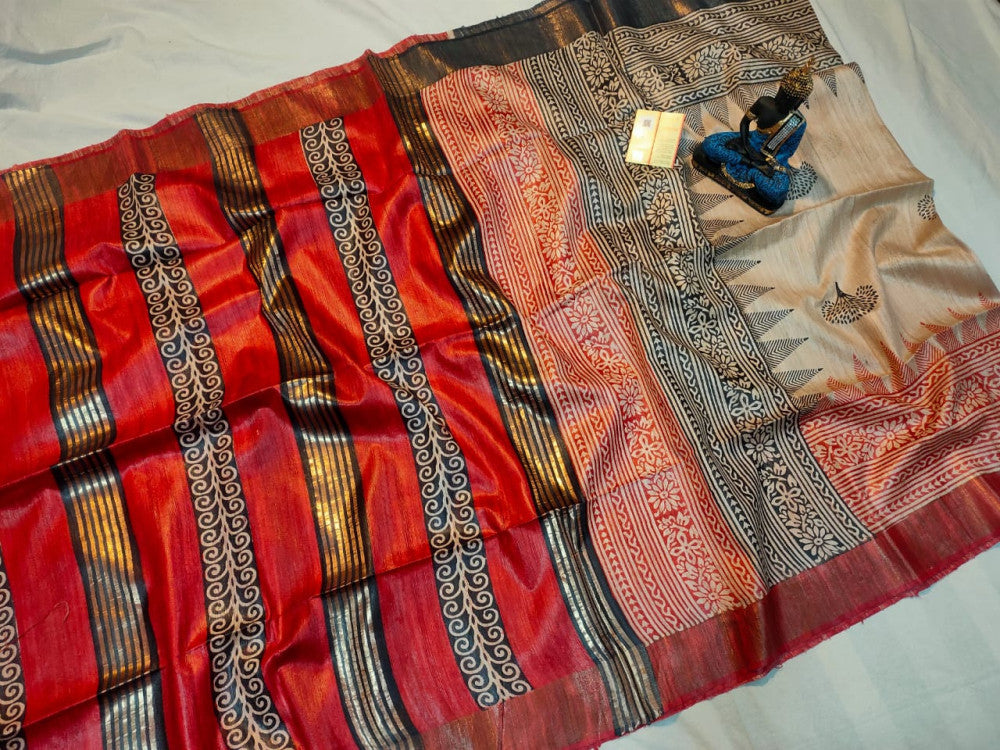 Beautiful Kosa Silk Saree Style 7