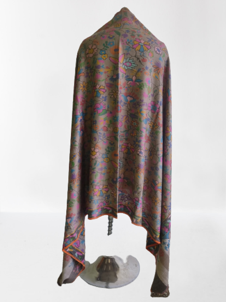 Beautiful Light Brown Multicolour Kani Shawl