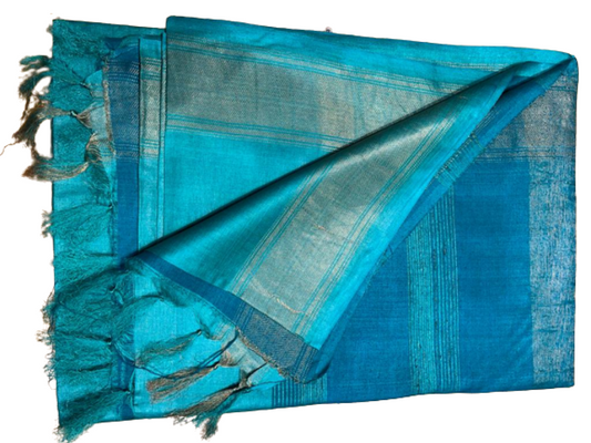 Beautiful Sea Green Munga Tusser Silk