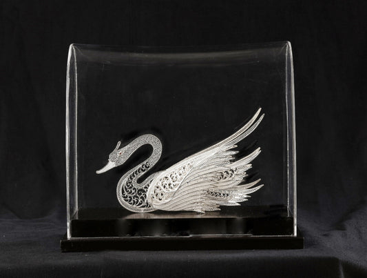 Beautiful Swan Silver Filigree Of Karimnagar