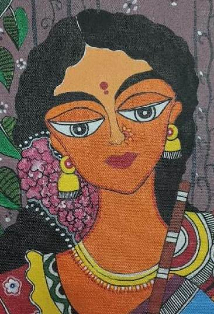 Beautiful Women Madhubani Art