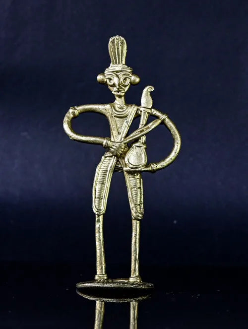 Bengal Dokra Adivasi Man Playing Banam