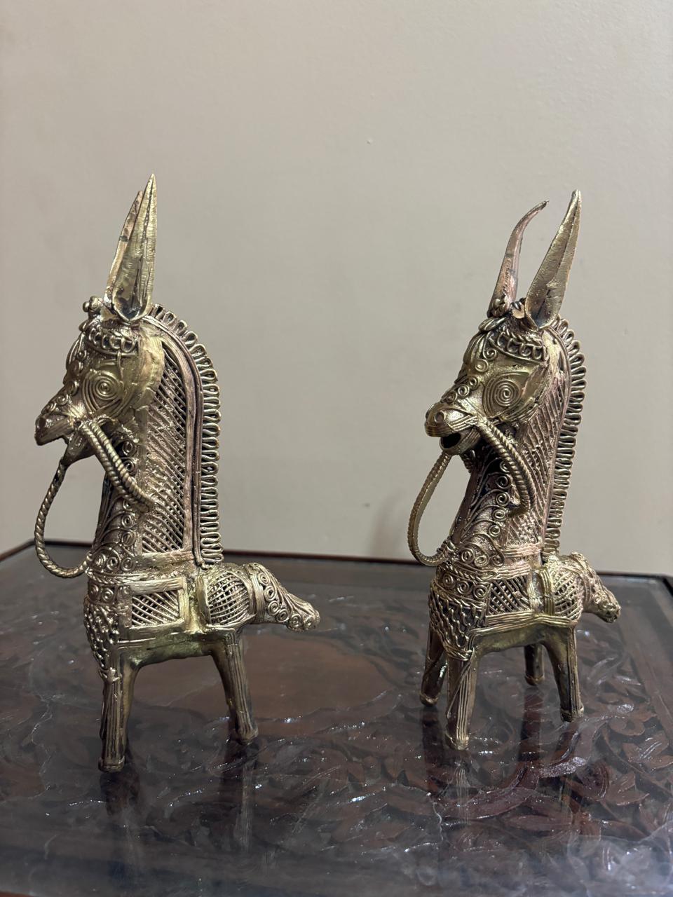 Bengal Dokra Brass 2 Horses