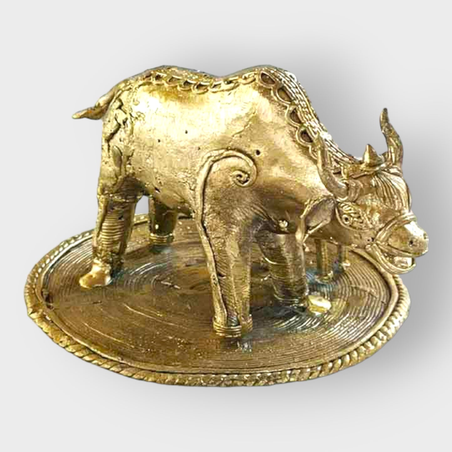 Bengal Dokra Brass Cow Family
