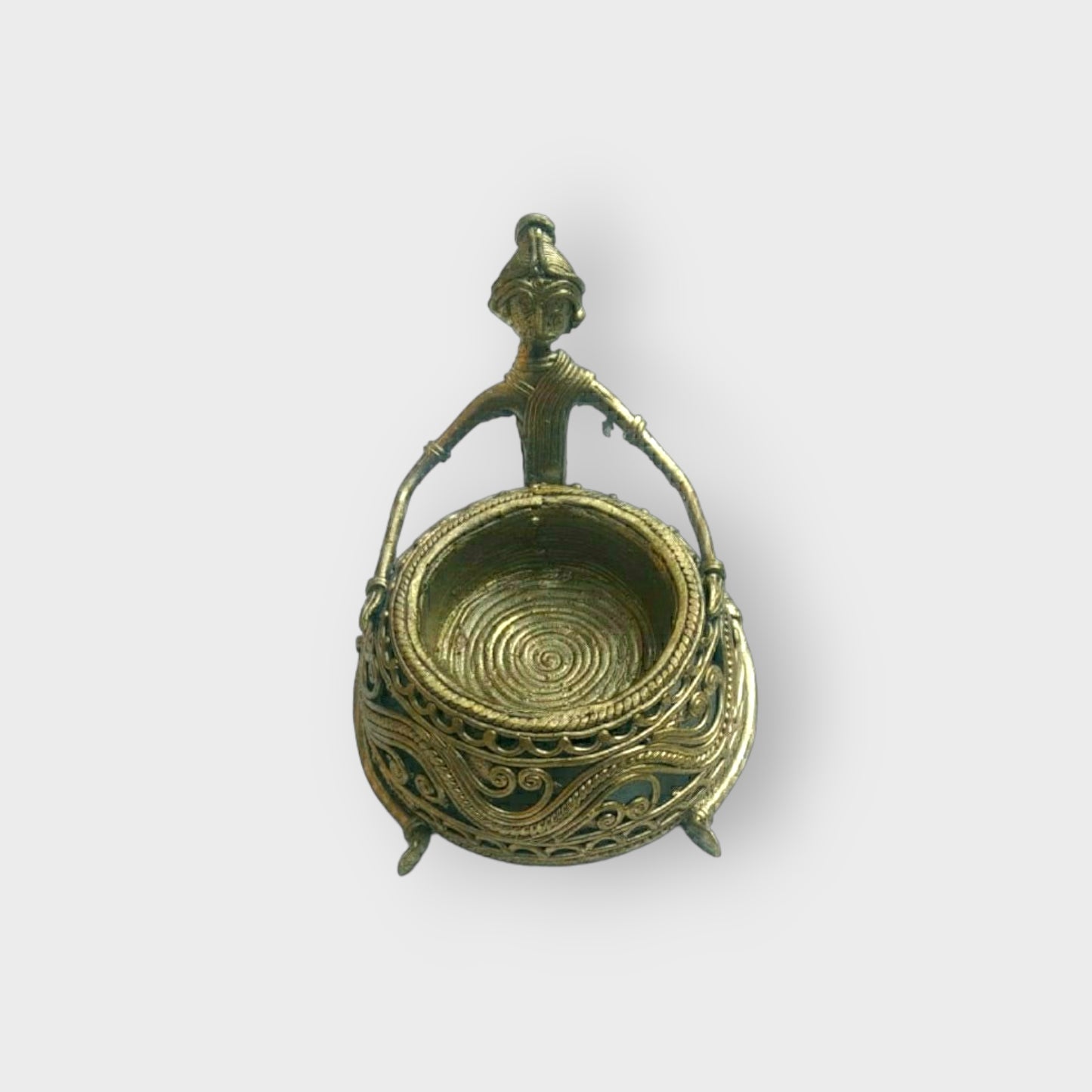Bengal Dokra Brass Lady Candle Holder