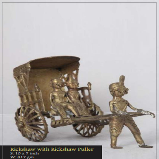Bengal Dokra Rickshaw With Rickshaw Puller