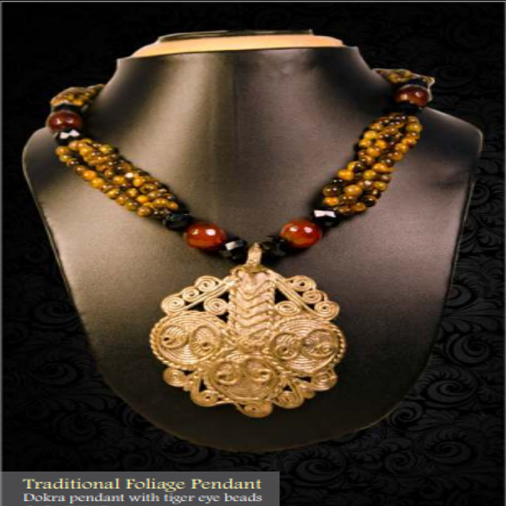 Bengal Dokra Traditional Foliage Pendant