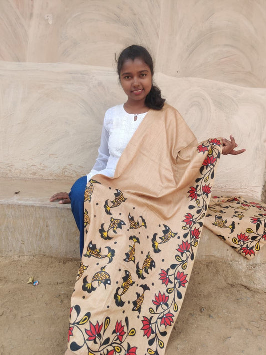 Bhagalpuri Silk Khovar Dupatta Style 1