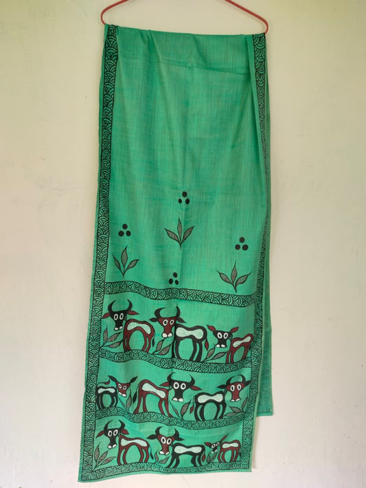 Bhagalpuri Silk Khovar Stole Style 12