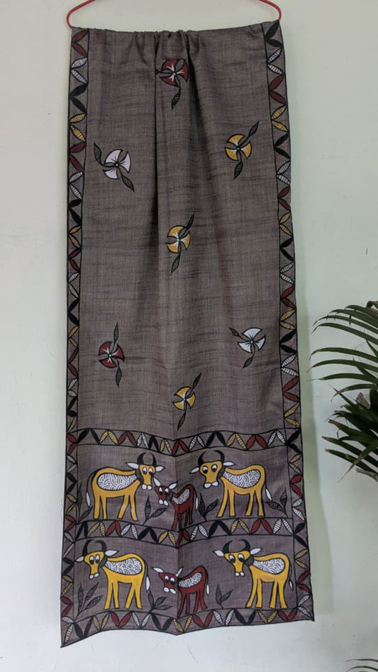 Bhagalpuri Silk Khovar Stole Style 8