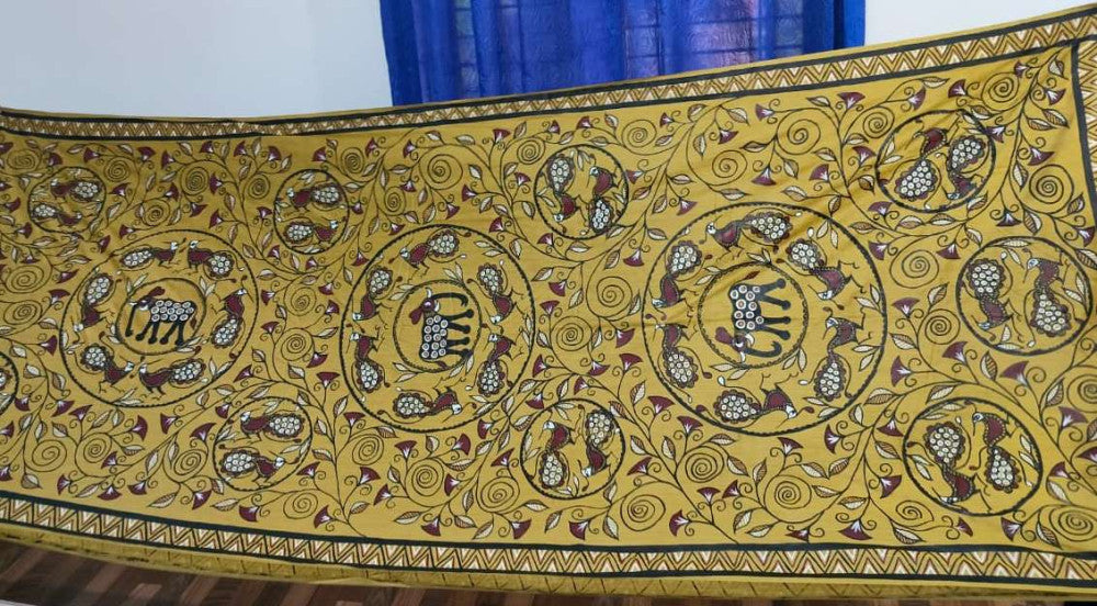 Bhagalpuri Sohrai Khovar Silk Saree Style 2