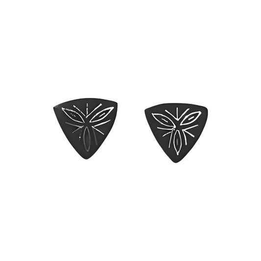 Bidriware Craft Earring with Intricate Inlay Design