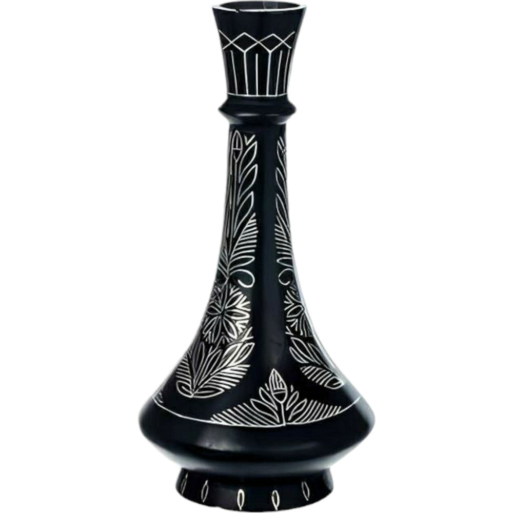 Bidriware Craft Flower Vase with Intricate Inlay Design