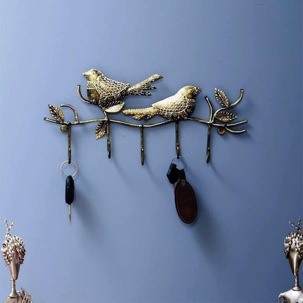 Bird Key Holder Wall Art 5 Hook