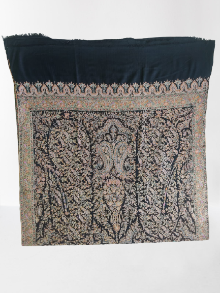Black & Beige Designer Prints Kani Shawl