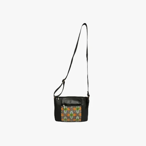 Black Combo Sling Leather Bag