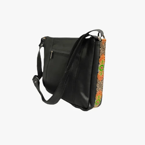 Black Combo Sling Leather Bag