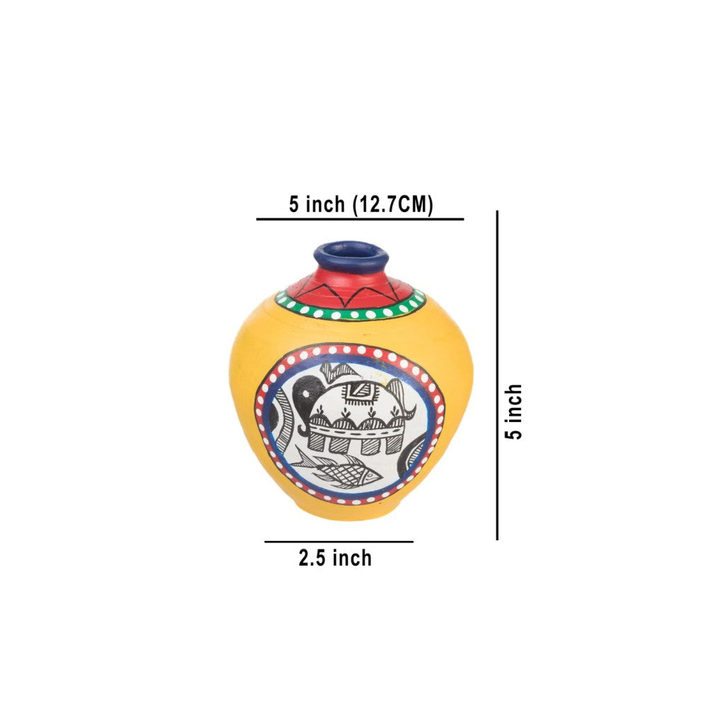 Black Fish design Terracota vase