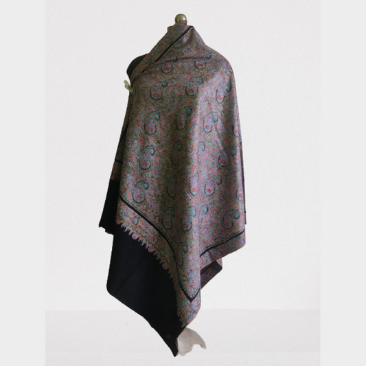 Black & Grey Designer Kani Shawl