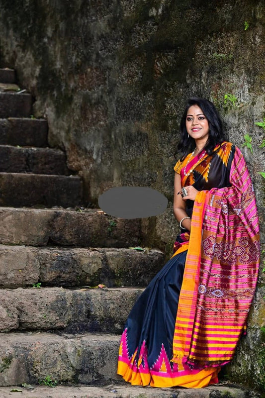 Black Odisha Ikkat Saree