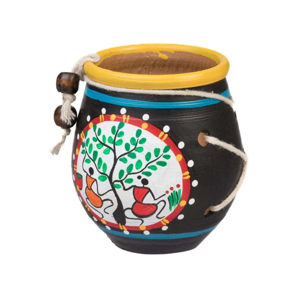 Black Tribal Terracota Pen Holder