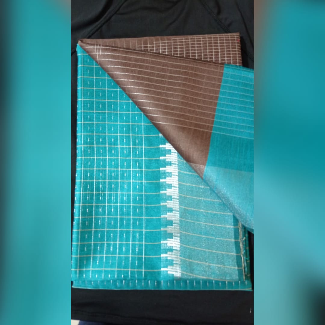 Blue & Black Champa Silk Saree