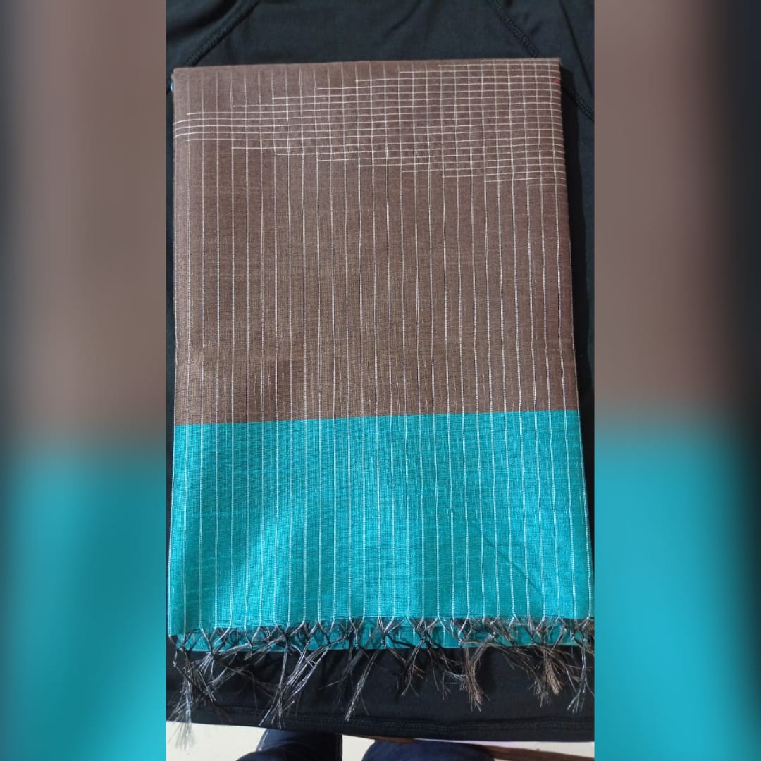 Blue & Black Champa Silk Saree
