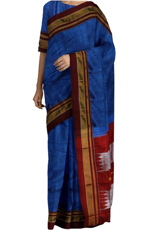 Blue Colour Ilkal Saree
